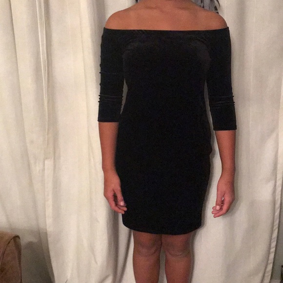 velvet off the shoulder cocktail dress